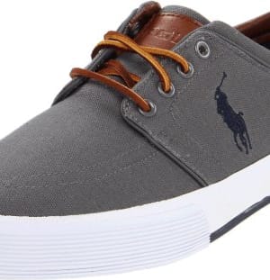 Polo Ralph Lauren Men\s Faxon Low Sneaker, Grey, 8 D US