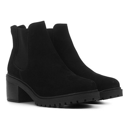 Bota  Couro Chelsea Jorge Bischoff Tratorada Feminina – Feminino-Preto (Entregue por Zattini)  – Black Friday 2018