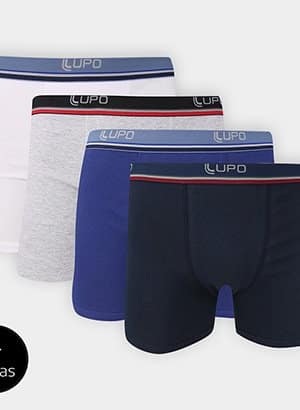 Kit Cueca Lupo Boxer 4 Peças – Masculino-Marinho (Entregue por Zattini)  – Black Friday 2018