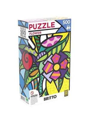 Quebra-cabeças 500 Peças Paisagem – Puzzles Adultos Flower Romero Britto – Unissex-Colorido (Entregue por Zattini)  – Black Friday 2018