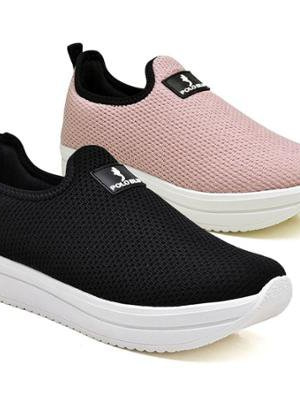 Kit 2 Pares Tênis Sneaker Feminino Flatform Meia Conforto – Feminino-Rosa+Preto (Entregue por Zattini)  – Black Friday 2018