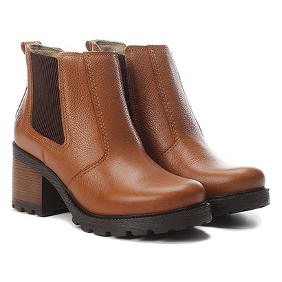 Bota Couro Pegada Chelsea Tratorada Feminina – Feminino-Caramelo (Entregue por Zattini)  – Black Friday 2018