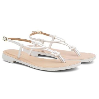 Sandália Rasteira Feminina Fivela Confortável Casual – Feminino-Branco (Entregue por Zattini)  – Black Friday 2018