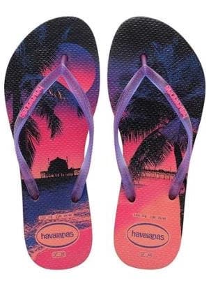 Chinelo Havaianas Slim Paisage Feminino – Feminino-Preto+Rosa (Entregue por Zattini)  – Black Friday 2018