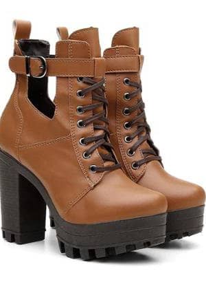 Bota Coturno Vicerinne Sola Tratorada Feminina – Feminino-Caramelo (Entregue por Zattini)  – Black Friday 2018