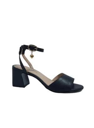 Sandália Couro Sapatos e Botas Salto Bloco Médio Feminino – Feminino-Preto (Entregue por Zattini)  – Black Friday 2018