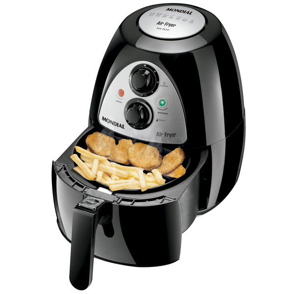 Fritadeira Elétrica Sem Óleo Air Fryer Mondial Naf-03i Family Inox 4L Preta com Timer – 1500W (Entregue por Shoptime)  – Black Friday 2018