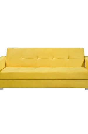 Sofá-Cama 3 Lugares Amsterdã Suede Amarelo Brilho Ovo – Pelmex (Entregue por Americanas)  – Black Friday 2018