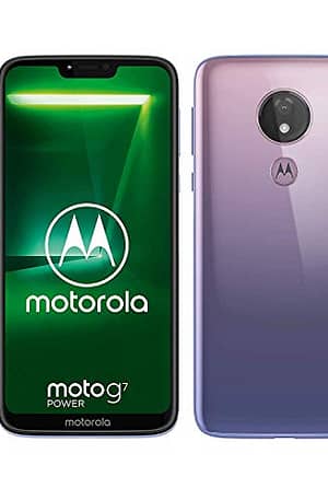 Motorola Moto G7 Power (64GB, 4GB RAM) Dual SIM 6.2\” 4G LTE (GSM Only) Factory Unlocked Smartphone International Model XT1955-2 No Warranty (Violet)