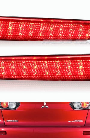 Para 2008-2014 mitsubishi lancer lente vermelha led amortecedor traseiro refletor luz de freio lâmpada evo evolução outlander esporte (Entregue por )  – Black Friday 2018