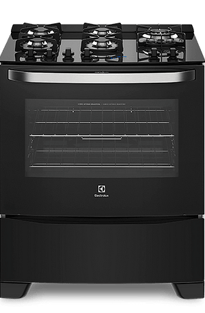 Fogão 5 Bocas Electrolux Preto Automático com Mesa de Vidro e Food Sensor (76GRS) – Bivolt (Entregue por Electrolux)  – Black Friday 2018