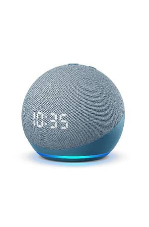 Echo Dot 4ª Geração Smart Speaker Com Relógio E Alexa – Cor Azul (Entregue por Girafa)  – Black Friday 2018