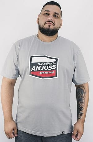 Camiseta Plus Masculina Brand Anjuss Cinza Médio 3G (Entregue por Anjuss)  – Black Friday 2018