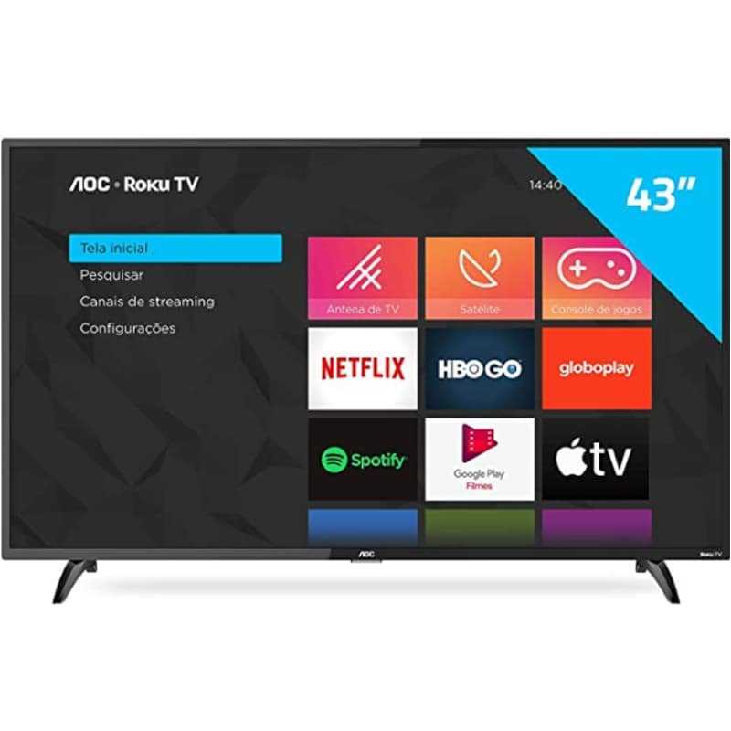 Smart Tv Aoc 43″ 43s5195/78g Roku Led Full Hd Wi-fi Hdmi Usb 2.0 (Entregue por Girafa)  – Black Friday 2018