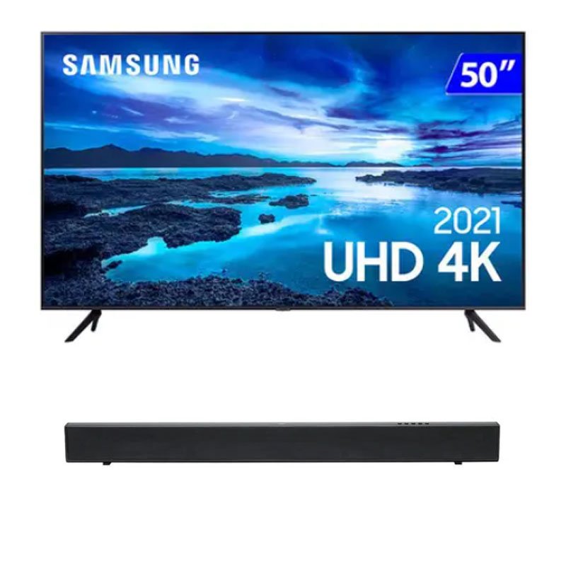 Combo Smart Tv Samsung 50″ Uhd 50au7700 4k E Soundbar Jbl Cinema Sb11 (Entregue por Girafa)  – Black Friday 2018