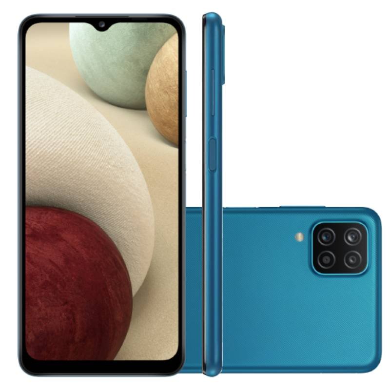 Smartphone Samsung Galaxy A12 Azul 64 Gb 6.5″ 4 Gb Ram Câm. Quádrupla (Entregue por Girafa)  – Black Friday 2018