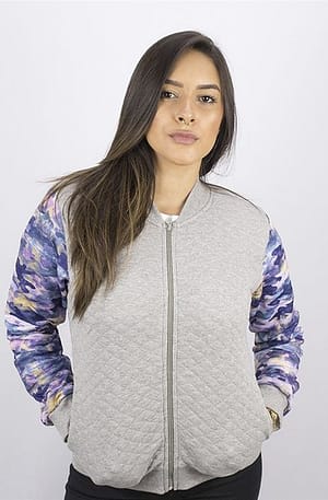 Moletom Feminino Aberto Bomber Matelassê Anjuss Mescla/Colorido PP (Entregue por Anjuss)  – Black Friday 2018