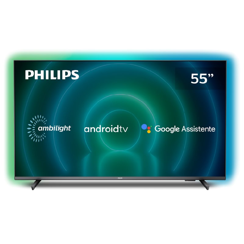 Smart Tv Philips 55″ Ambilight 4k Uhd Led Android Tv 60hz 55pug7906/78 (Entregue por Girafa)  – Black Friday 2018