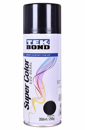 Tinta Spray Super Color para Uso Geral Preto Fosco 350Ml Tekbond (Entregue por Ferramentas Kennedy)  – Black Friday 2018