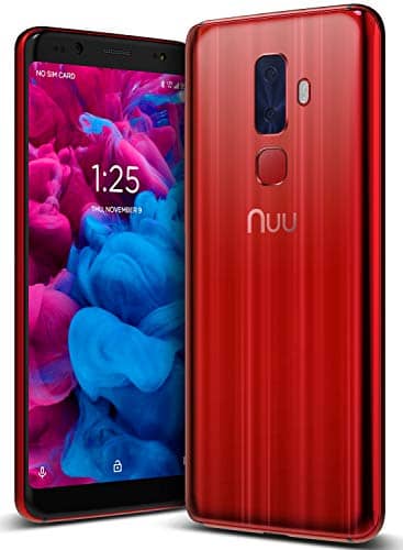 NUU Mobile G3 Unlocked Cell Phone 64GB + 4GB RAM – 5.7\” Android Smartphone – Ruby Red