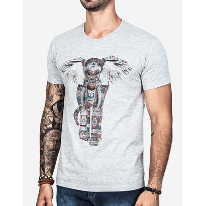 Camiseta Hermoso Compadre Ethnic Elephant Masculina – Masculino-Cinza (Entregue por Zattini)  – Black Friday 2018