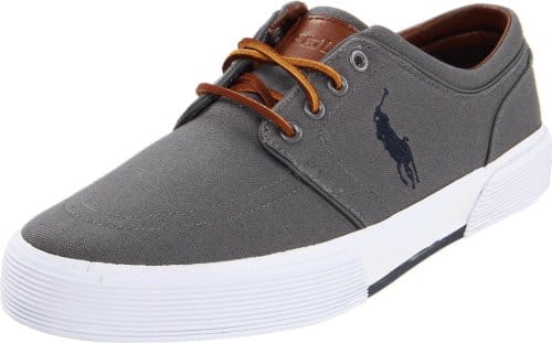 Polo Ralph Lauren Men\s Faxon Low Sneaker, Grey, 8 D US