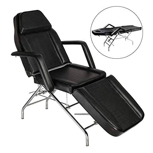 Mefeir Adjustable Massage Table Facial Esthetician Bed, Portable Beauty Parlor Tattoo Wax Chair with Removable Arm, Medical SPA Treatment Household,PVC Leather Heavy Duty Steel Frame 72\\x24\\x29.5\\