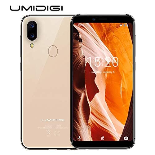 UMIDIGI Mobile A3 5.5\” 16GB Unlocked Cell Phone Android 8.1-2GB Ram Triple Slot, 2 NanoSIMs+Micro-SD 12MP + 5MP Dual Camera Fingerprint ID 3300mAh Battery Smartphone(Gold)