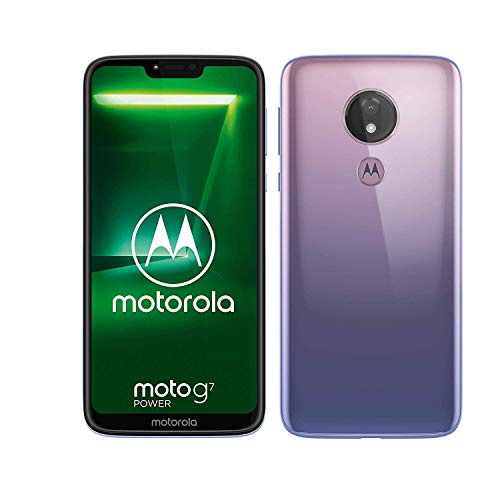 Motorola Moto G7 Power (64GB, 4GB RAM) Dual SIM 6.2\” 4G LTE (GSM Only) Factory Unlocked Smartphone International Model XT1955-2 No Warranty (Violet)