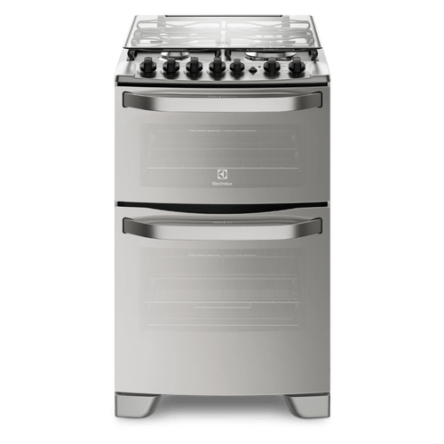 Fogão 4 Bocas Electrolux Prata Automático com 2 Fornos e Tripla Chama (56DXQ) (Entregue por Electrolux)  – Black Friday 2018