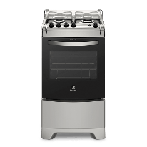 Fogão 4 Bocas Electrolux Prata Automático com Forno de 70L (52LXS) – Bivolt (Entregue por Electrolux)  – Black Friday 2018