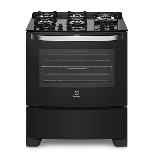 Fogão 5 Bocas Electrolux Preto Automático com Mesa de Vidro e Food Sensor (76GRS) – Bivolt (Entregue por Electrolux)  – Black Friday 2018