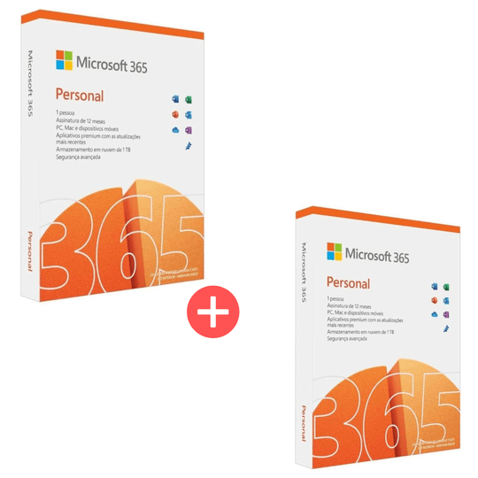 Kit Com 2 Microsoft 365 Personal, 1 Usuário com 1TB na Nuvem – QQ2-01386 (Entregue por Ibyte)  – Black Friday 2018