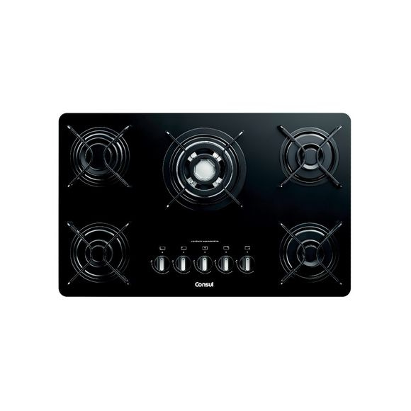 Cooktop 5 bocas Consul com quadrichama e acendimento automático – CDD75AE – BIVOLT (Entregue por Consul)  – Black Friday 2018