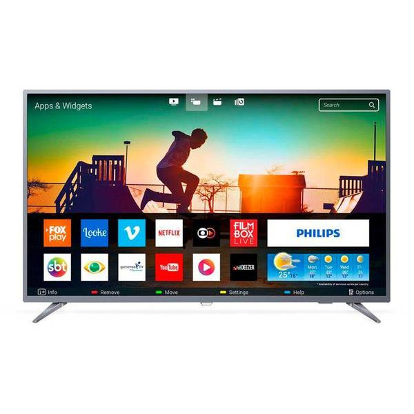 Smart TV LED 50" Philips 50PUG6513/78 Ultra HD 4k com Conversor Digital 3 HDMI 2 USB Wi-Fi 60hz – Prata (Entregue por Americanas)  – Black Friday 2018