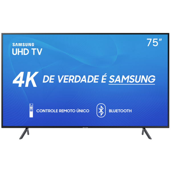 Smart TV LED 75” Samsung 75RU7100 Ultra HD 4K com Conversor Digital 3 HDMI 2 USB Wi-Fi Visual Livre de Cabos Controle Remoto Único e Bluetooth (Entregue por Shoptime)  – Black Friday 2018