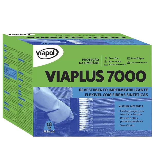 Revestimento Impermeabilizante com Fibras Viaplus 7000 18Kg Viapol (Entregue por Ferramentas Kennedy)  – Black Friday 2018