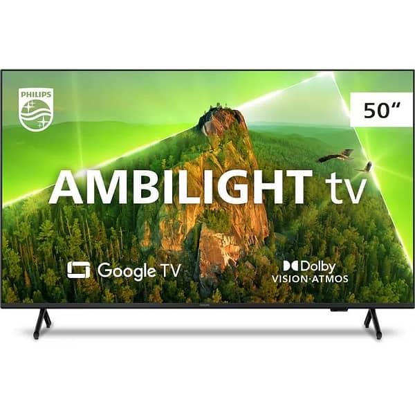 Smart Tv Philips 50″ Ambilight Led 4k Uhd Google Tv 50pug7908/78 (Entregue por Girafa)  – Black Friday 2018
